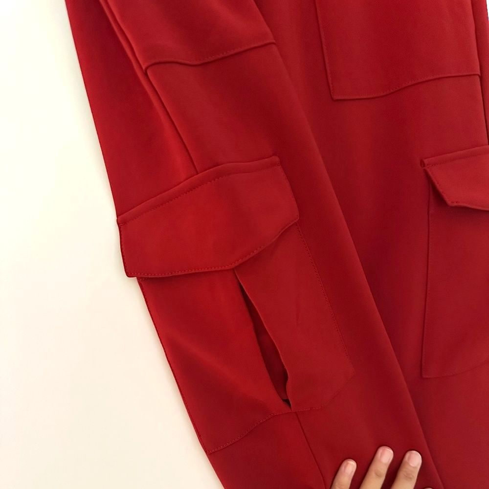 THEORY Amazing Brick Red Cargo Jogger Pants Sz 2 NWT $325!! - Picture 2 of 3